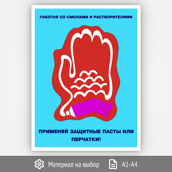 Плакат «Со смолами и растворителями» (Агит-03, 1 лист)